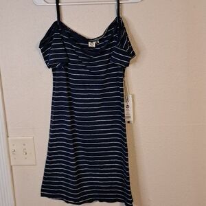 Lagaci Navy off the shoulder tunic dress size medium NWT